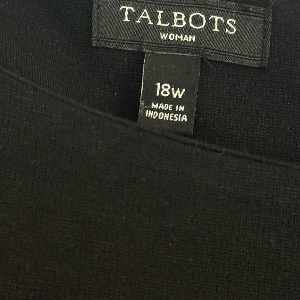Talbots Black Midi Dress with Peplum Waist - Picture 3 of 3